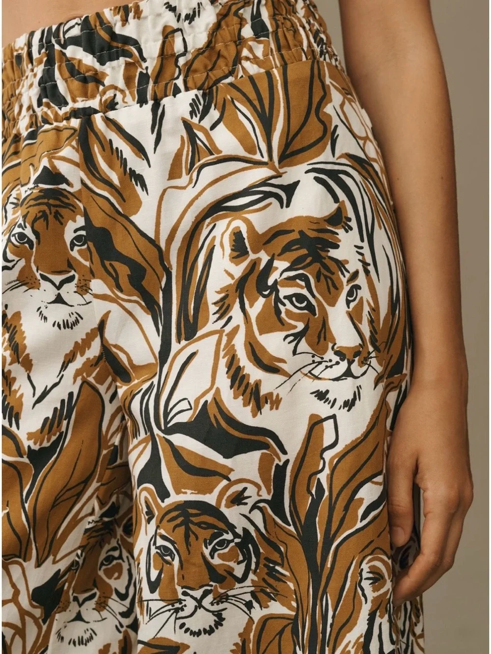 Anthropologie The Somerset Pull On Pant -
Linen - Tiger 🐯 print - Picture 4 of 6